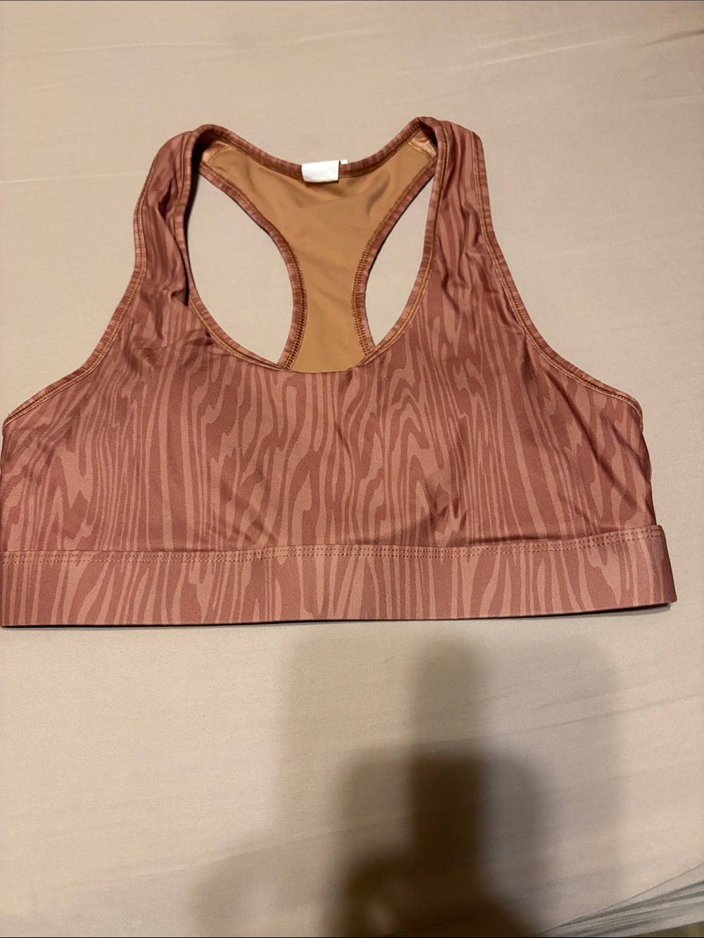 Seamless Fabletics Zebra-Print Racerback Sports Bra